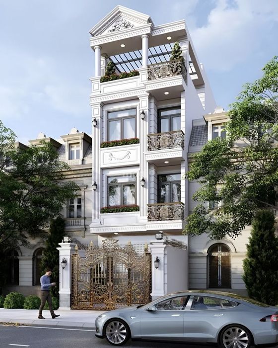 Nhà ống tân cổ điển 3 tầng với vẻ đẹp thanh thoát, tinh tế.