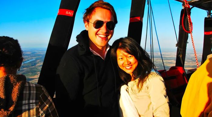 Augustin and Michelle in the Loire Valley during their first year together.