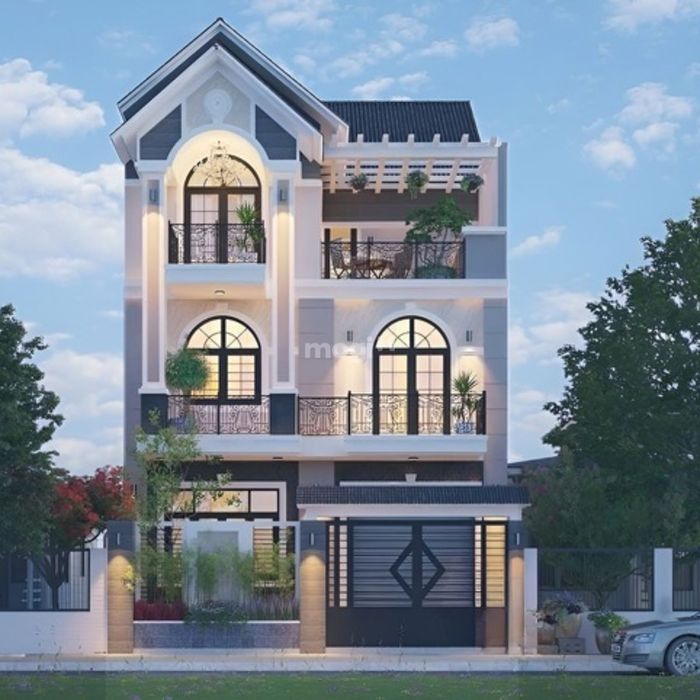 Nhà ống tân cổ điển 3 tầng với thiết kế mái Thái đậm chất truyền thống nhưng không kém phần hiện đại.