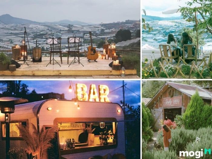 Không gian ngoài trời tuyệt đẹp của cà phê Túi Mơ To, nơi bạn có thể thư giãn và tận hưởng thiên nhiên.