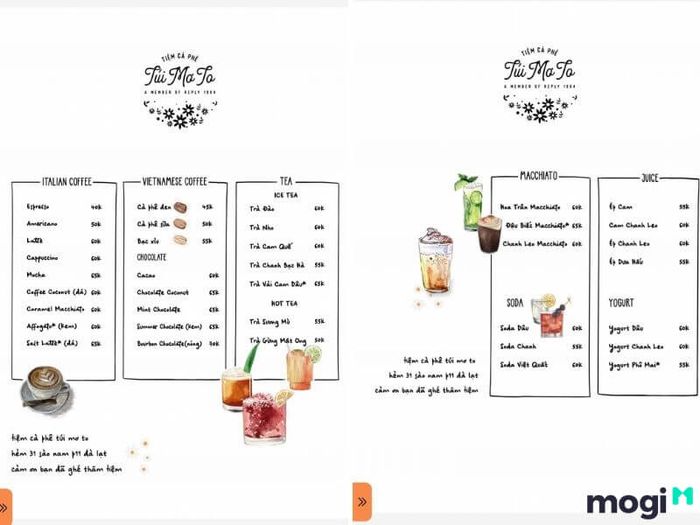 Giá đồ uống tại quán dao động từ 40.000đ đến 65.000đ mỗi ly.