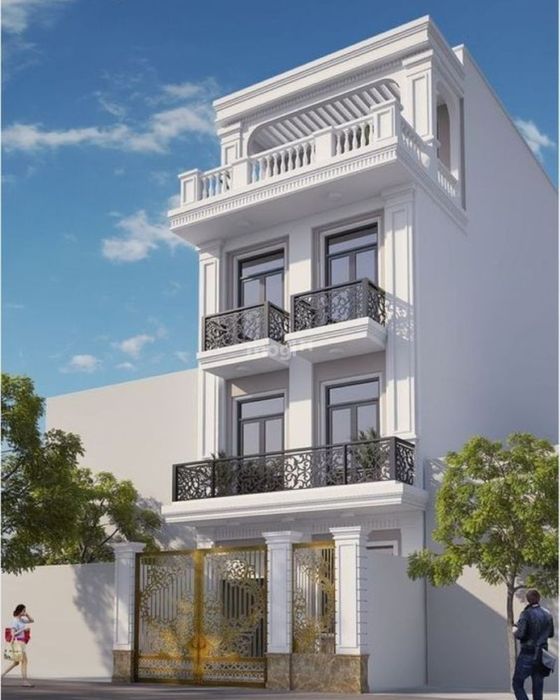 Nhà ống tân cổ điển 3 tầng, thiết kế phù hợp với không gian sống hiện đại và tiện lợi.