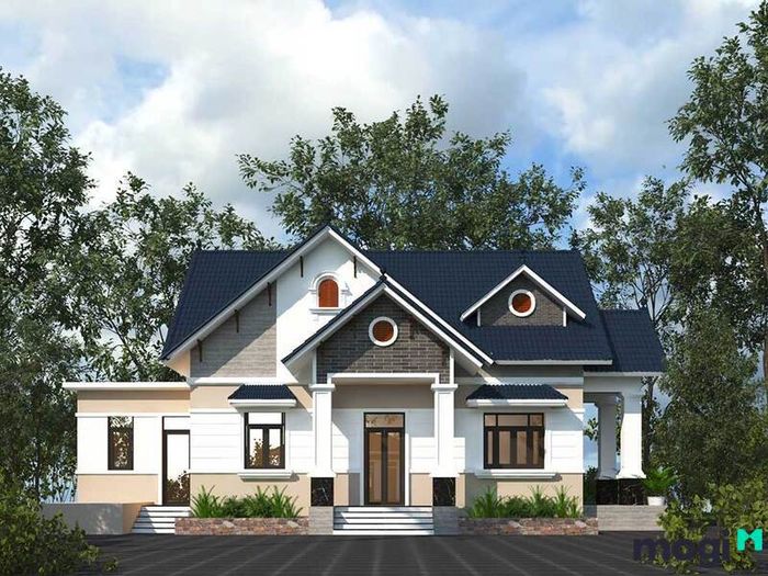 Căn nhà này nổi bật với diện tích xây dựng rộng lớn