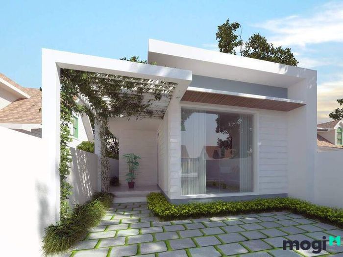 Nhà cấp 4 mái bằng đơn giản nhưng đầy ấn tượng.