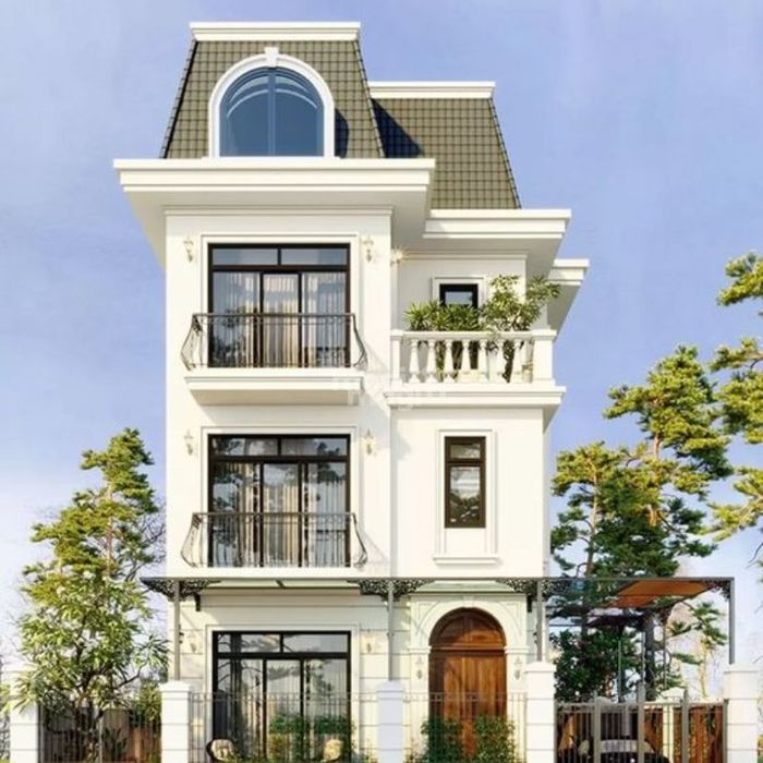 Nhà ống tân cổ điển 3 tầng sang trọng và thanh thoát.