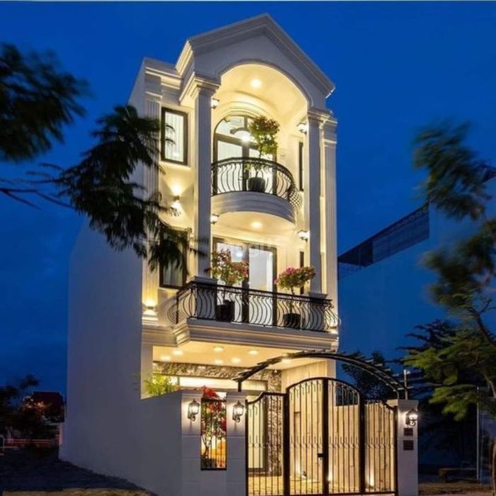 Nhà ống tân cổ điển 3 tầng, mang vẻ đẹp thanh lịch và sang trọng.