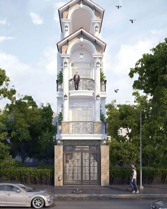 Nhà ống tân cổ điển 3 tầng với thiết kế hiện đại, thanh thoát.