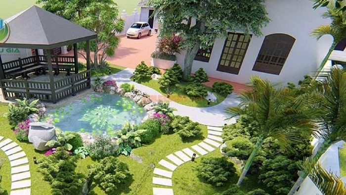 Nhà vườn cấp 4 theo phong cách Tropical mang đậm hơi thở của thiên nhiên nhiệt đới.