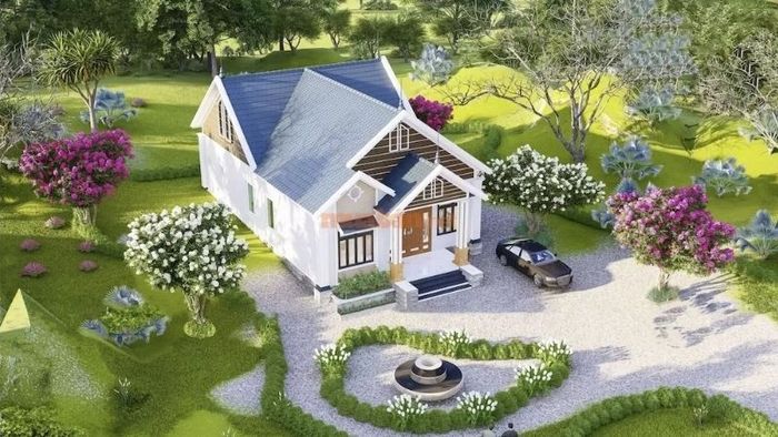 sân vườn đẹp nhà cấp 4 mẫu 10
