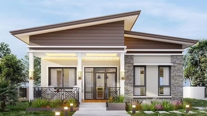 Nhà sân vườn cấp 4 với mái lệch tạo nên nét độc đáo và mới mẻ cho không gian sống.