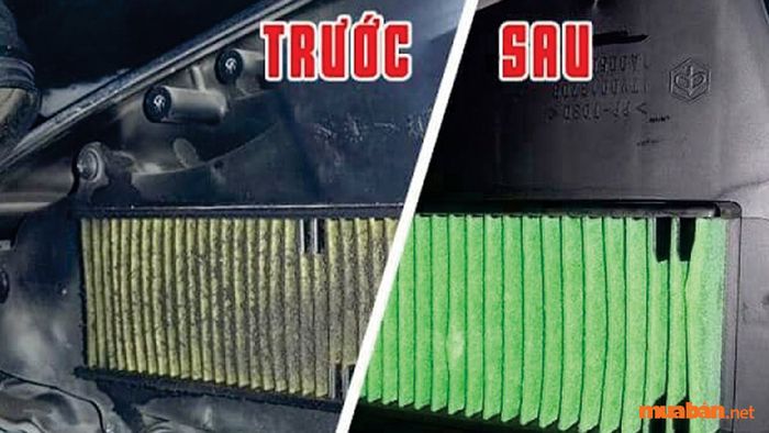 So sánh trước và sau khi vệ sinh lọc gió giúp bạn thấy rõ sự khác biệt trong khả năng lọc không khí và hiệu suất của xe.