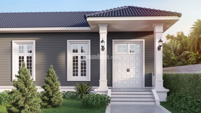 Nhà mái bằng nổi bật với thiết kế mạnh mẽ, sử dụng các đường nét thẳng và khối hình học vững chãi, tạo nên một không gian sống đầy ấn tượng.