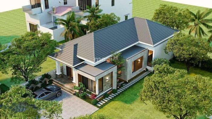 Nhà cấp 4 với khuôn viên sân vườn