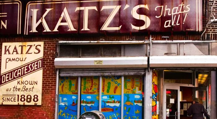 Katz's Deli can be found on Houston Street in the Lower East Side.