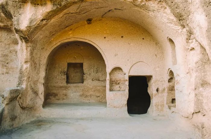 A once grand dining hall inside Vardzia.