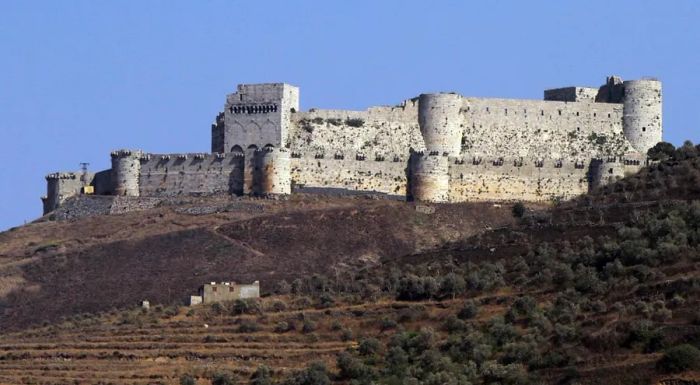 Krak des Chevaliers was constructed in the 12th century by the Knights of St. John.