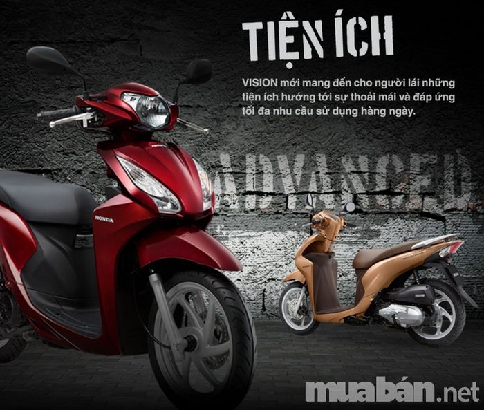 Tương tự như các dòng xe tay ga khác, Honda Vision cũng được trang bị rất nhiều tiện ích đáng chú ý. Hộp cốp xe có dung tích lớn, đủ để chứa mũ bảo hiểm và nhiều vật dụng cần thiết. Bên cạnh đó, ổ khóa của Vision tích hợp 4 tính năng trong một, bao gồm khóa điện, khóa từ, khóa cổ và khóa yên, giúp người sử dụng an tâm về vấn đề an ninh khi không sử dụng xe.
