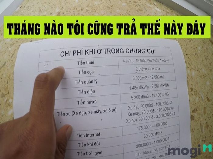 Khi thuê chung cư, ngoài mức giá thuê chính, bạn còn phải trả thêm nhiều khoản phí phát sinh khác.