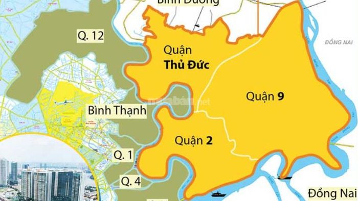 Thủ Đức giáp với quận nào?