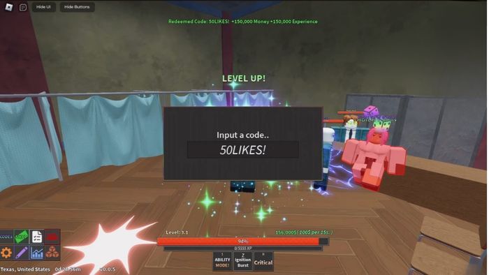 Hướng dẫn nhập mã code Unusual Roblox - bước 4