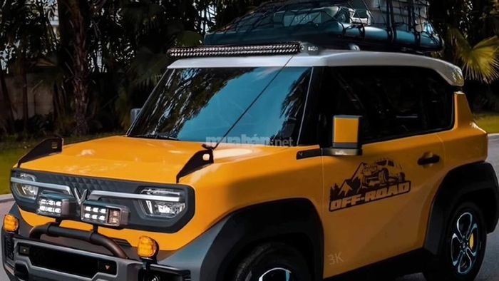 VinFast VF3 độ theo phong cách off-road với sắc vàng đậm đầy nổi bật