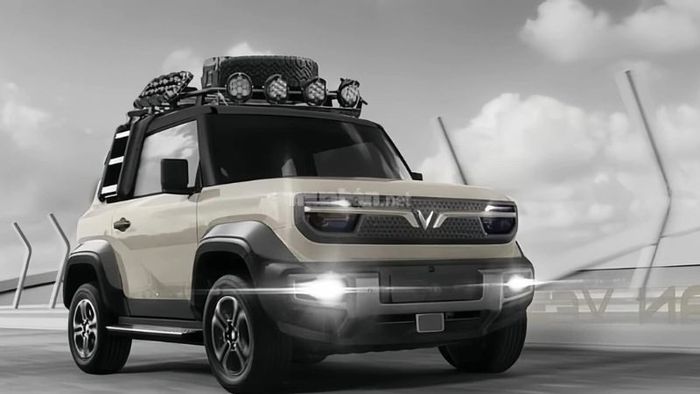 Chiếc VF3 độ được trang bị giá nóc không chỉ toát lên vẻ thể thao mà còn mang lại sự hiện đại cho tổng thể thiết kế.
