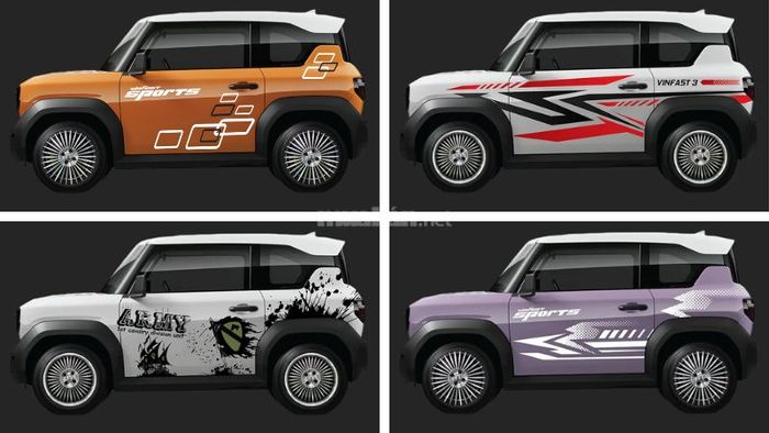 Các kiểu dán decal sáng tạo sẽ giúp chiếc xe VF3 trở nên nổi bật và cá tính hơn.