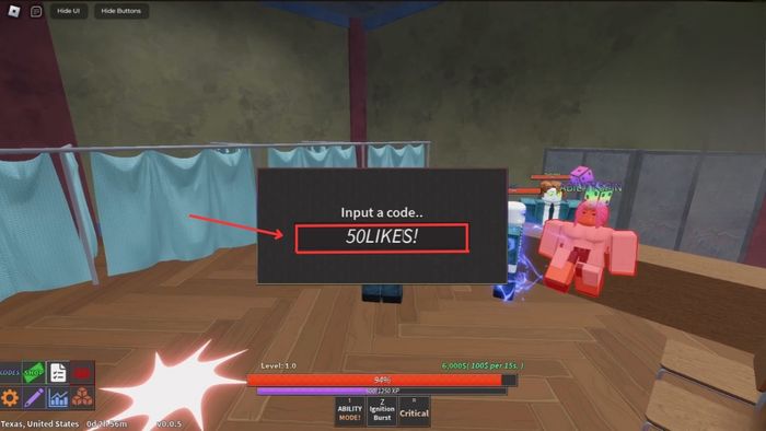 Hướng dẫn nhập mã code Unusual Roblox - bước 3