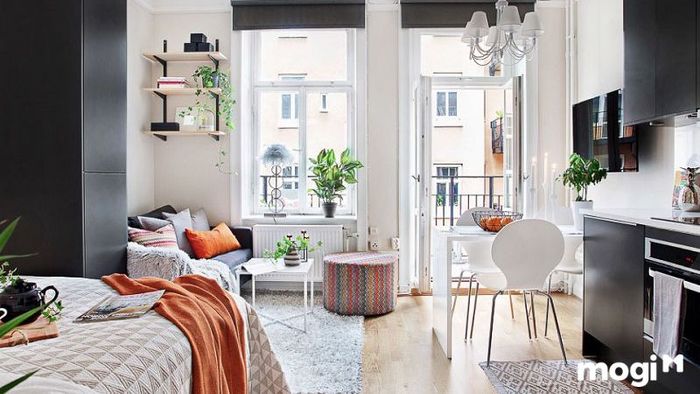Mẫu thiết kế căn hộ mini 15m2 với các giải pháp nội thất thông minh, tối ưu diện tích