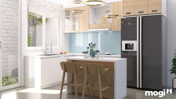 Mẫu thiết kế căn hộ mini 15m2 tích hợp khu bếp vào không gian chung