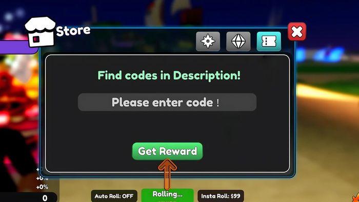 Hướng dẫn nhập mã code RNG Hero Squad - bước 3