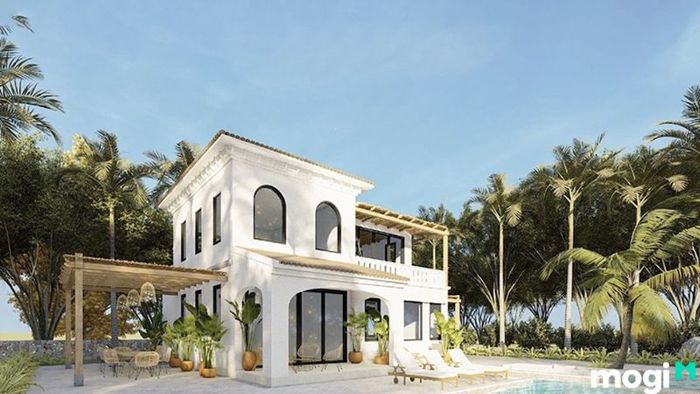 Phong cách Địa Trung Hải cho nhà vườn 2 tầng, với những chi tiết như cửa sổ rộng lớn, mái vòm cong và vật liệu tự nhiên, tạo nên một không gian thư thái, thanh thoát.