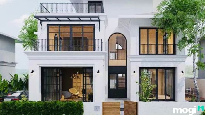 Mẫu nhà vườn 2 tầng đơn giản, hiện đại