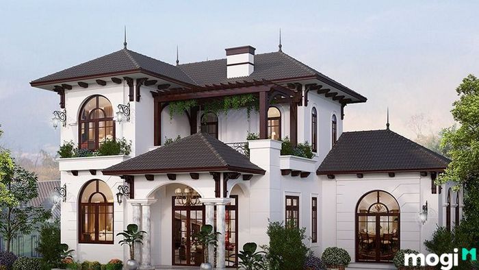 Mẫu nhà vườn 2 tầng đơn giản, sang trọng