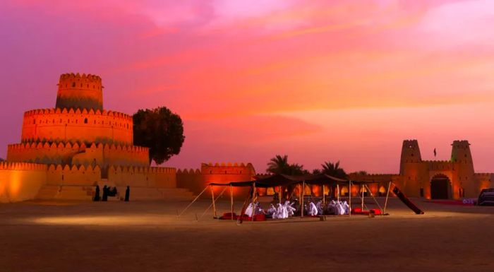 Sunset fortress: Al Jahili Fort.