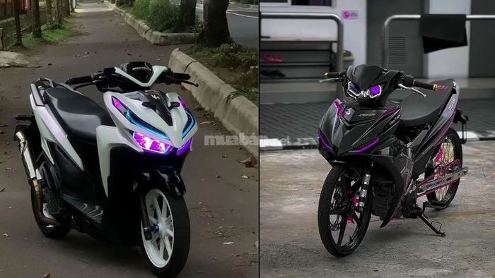 Vario với sự kết hợp giữa trắng tím và đen tím, mang lại phong cách cực kỳ ấn tượng.