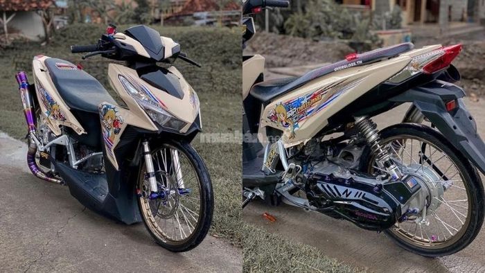 Xe Vario độ phong cách Thái, với những tem hình độc đáo và đầy màu sắc.