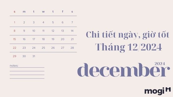 Thông Tin Chi Tiết Về Ngày, Giờ Tốt Tháng 12 Năm 2024