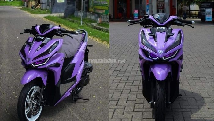 Xe Vario độ màu tím đen, cực kỳ ấn tượng và phong cách.