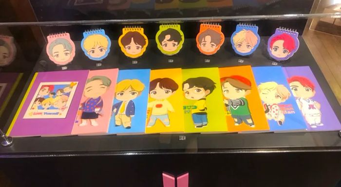 All seven BTS members are represented in the store’s merchandise, allowing fans to show their support for their favorite member.