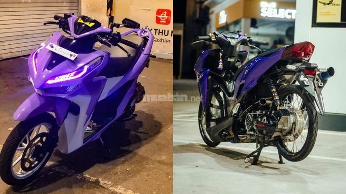 Xe Vario độ màu đen tím, quyến rũ và cuốn hút, không thể rời mắt.