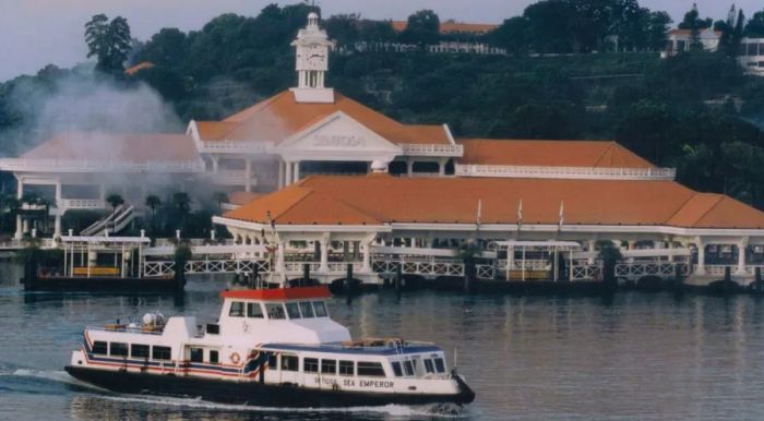 In the past, ferries brought visitors to Sentosa, but nowadays, most people arrive by car.