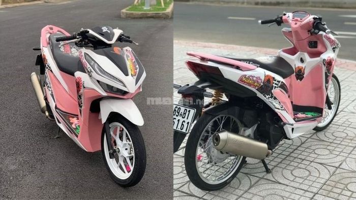 Xe Vario độ màu hồng, hoàn hảo cho các bạn nữ yêu thích sự nổi bật.