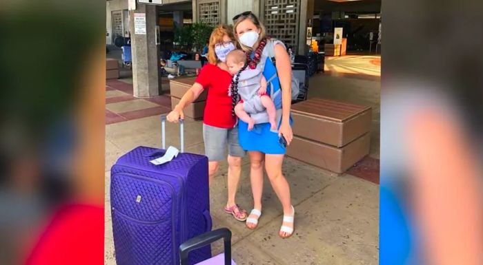 Allie Smith, pictured with her son, Luke, and her grandmother, Gloria, in Hawaii.