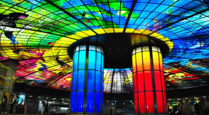 Formosa Boulevard station is hailed as one of the most stunning metro stations in the world, blending art and architecture seamlessly.