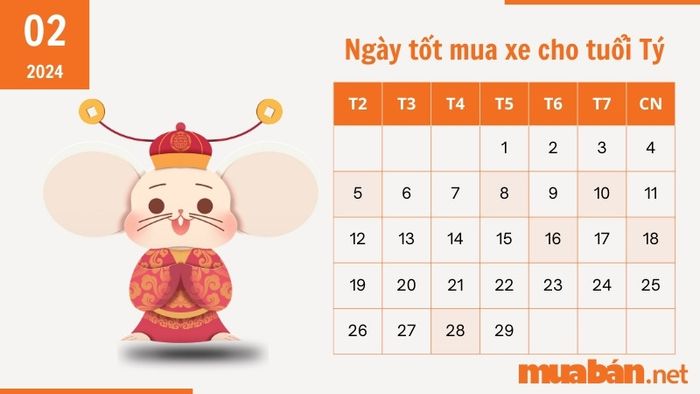 Những ngày đẹp để mua xe trong tháng 2 năm 2024 cho người tuổi Tý