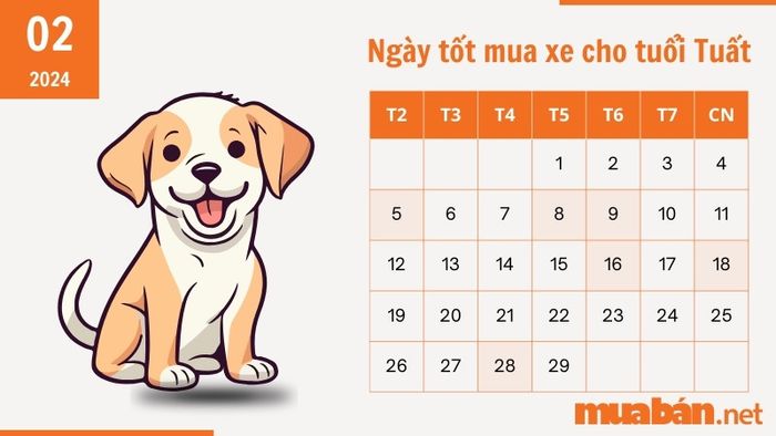 Ngày tốt mua xe tháng 2 năm 2024 cho người tuổi Tuất