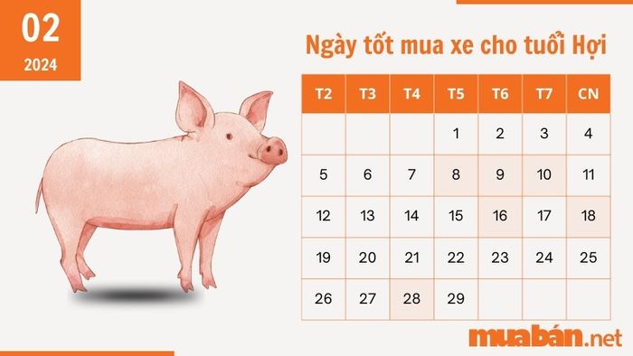 Ngày tốt mua xe tháng 2 năm 2024 cho người tuổi Hợi