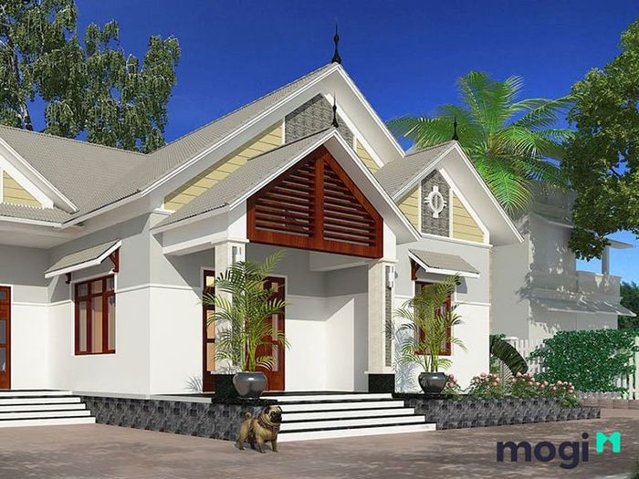 Nhà cấp 4 mái tôn với 2 phòng ngủ