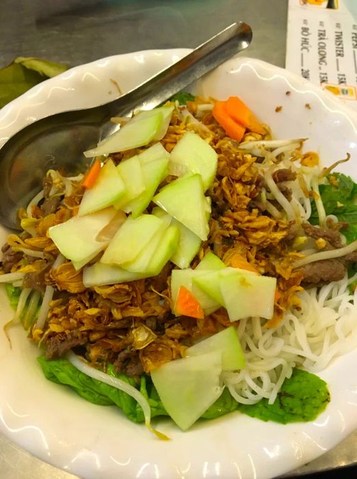 Although it translates to 'Southern-style beef noodles,' Bún bò can also be found in Hanoi, in the northern part of Vietnam.